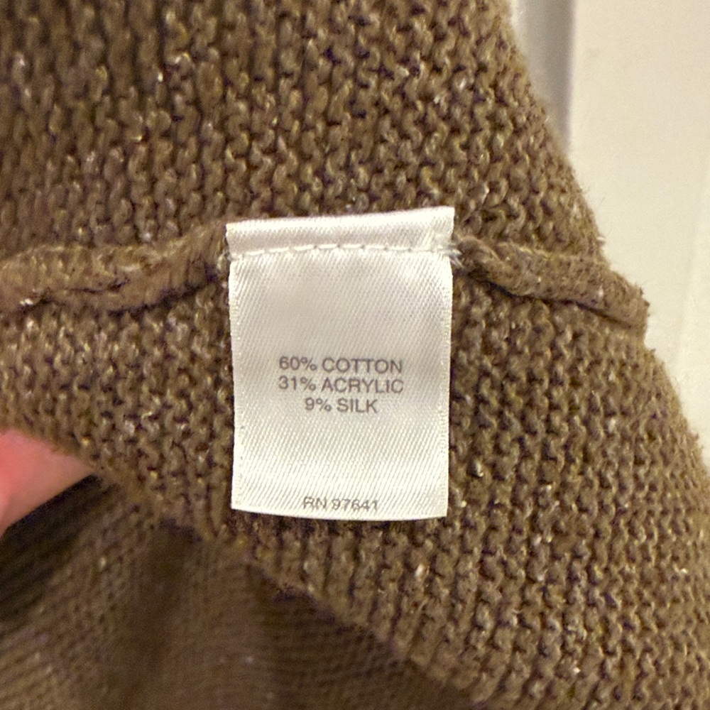 J.Jill Stylish olive/brown Open Knit Sweater size Med - Picture 6 of 7
